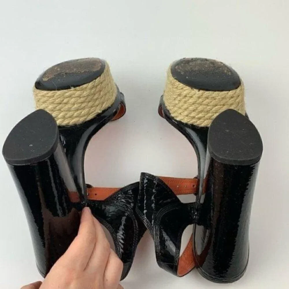 Via Spiga platforms size 8.5 black patent leather